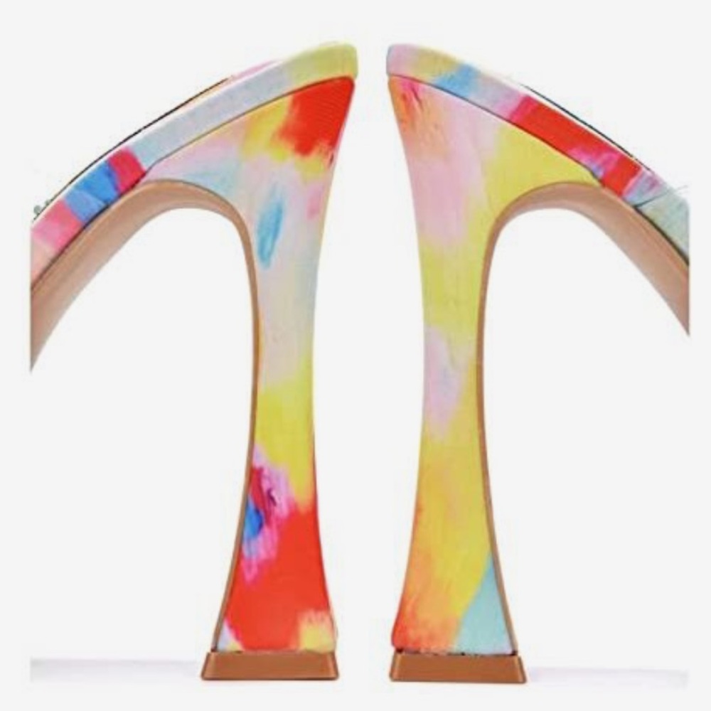 •CAPE ROBBIN• “Rika” Rhinestone Square Toe Platform High Heels - Multi // NIB - Picture 3 of 16